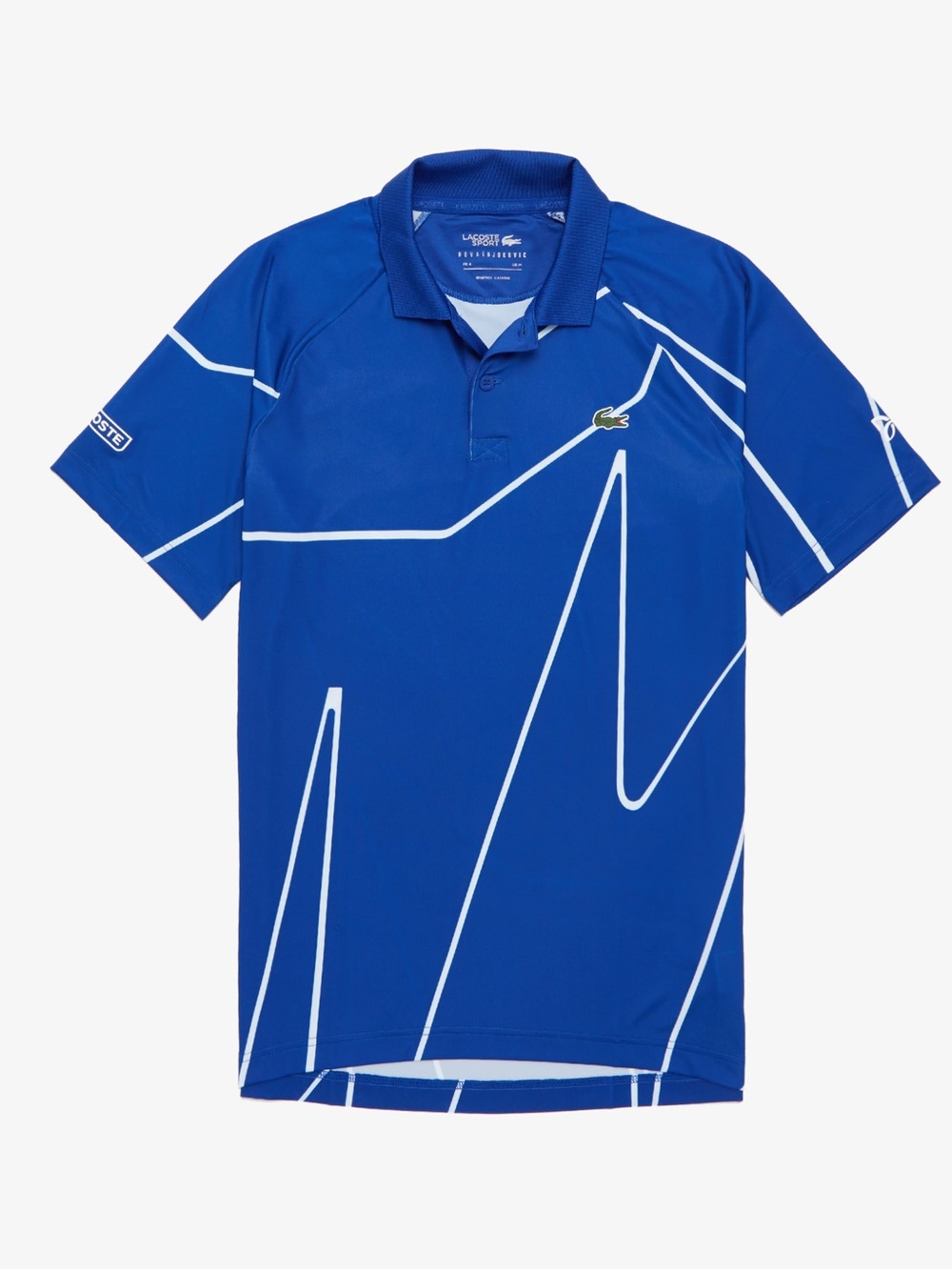 Lacoste boys Sport Erkek Desenli Saks Mavi - Beyaz Polo